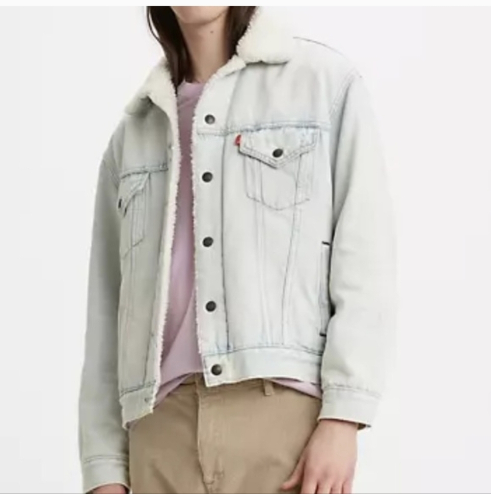 Levi's Premium Dry Ice Sherpa Trucker Jean Jacket